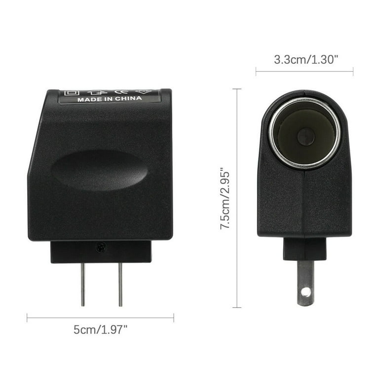 Cogfs 90-240V AC Plug To 12V DC Car Cigar Lighter Converter Socket Adapter  Charger 