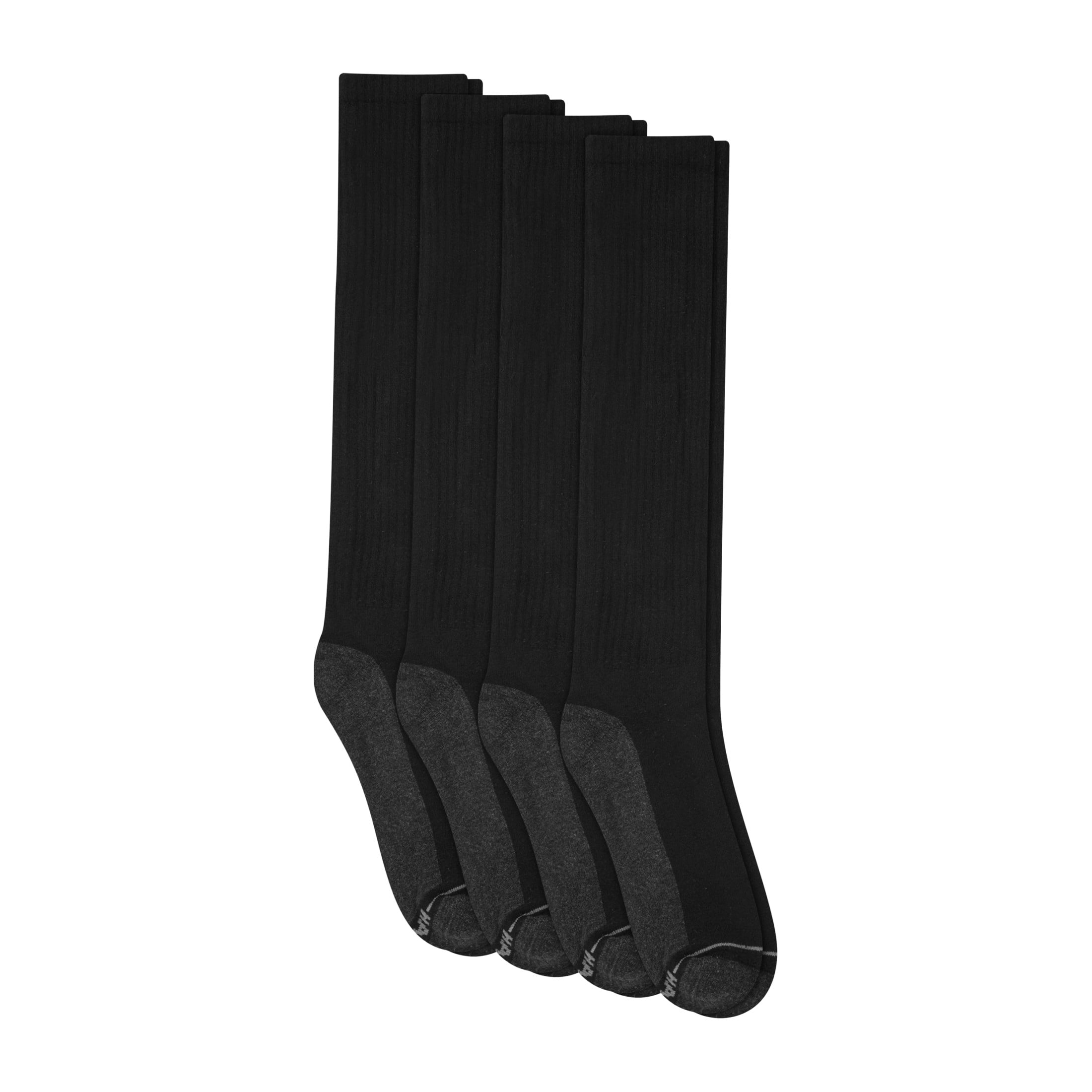 Hanes Mens Over-the-Calf Socks, Max Cushion, Cool Comfort, 4-Pack, Size 6-12