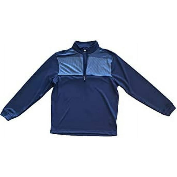 Bolle Men's Performance 1/4-Zip Color Block Golf Pullover, Medium Crown Blue -