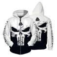 thumbnail image 2 of Sudadera con capucha con cremallera de otoño para hombre, sudaderas casuales con capucha para hombre, sudadera con capucha con estampado de calavera, sudadera con capucha estampada moderna, holgada y, 2 of 5