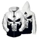 thumbnail image 2 of Sudadera con capucha con cremallera de otoño para hombre, sudaderas casuales con capucha para hombre, sudadera con capucha con estampado de calavera, sudadera con capucha estampada moderna, holgada y, 2 of 4