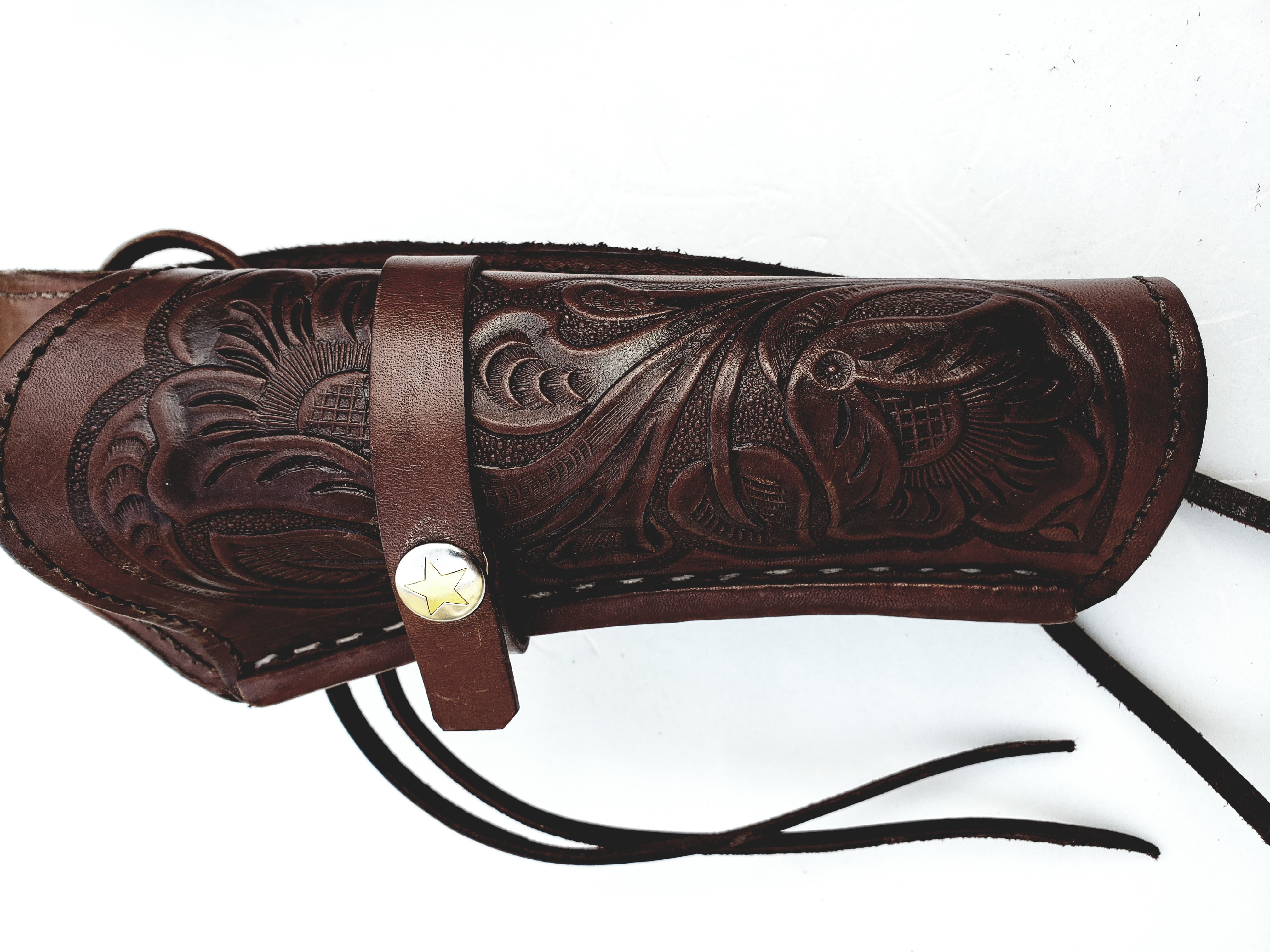 Western Ranger Gun Holster Brown RH for .22 caliber tooled single
