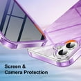 thumbnail image 6 of ELEHOLD Clear Case for iPhone 16 Plus, Full Body Rugged Case Built with Screen Protector,Soft TPU Bumper Gradient Feather Design Case,Purple, 6 of 6