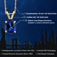 thumbnail image 2 of Gem Stone King 14K Yellow Gold Blue Created Sapphire Pendant Necklace for Women | 1.60 Cttw | Gemstone September Birthstone | Oval 8X6MM | With 18 inch Chain, 2 of 6