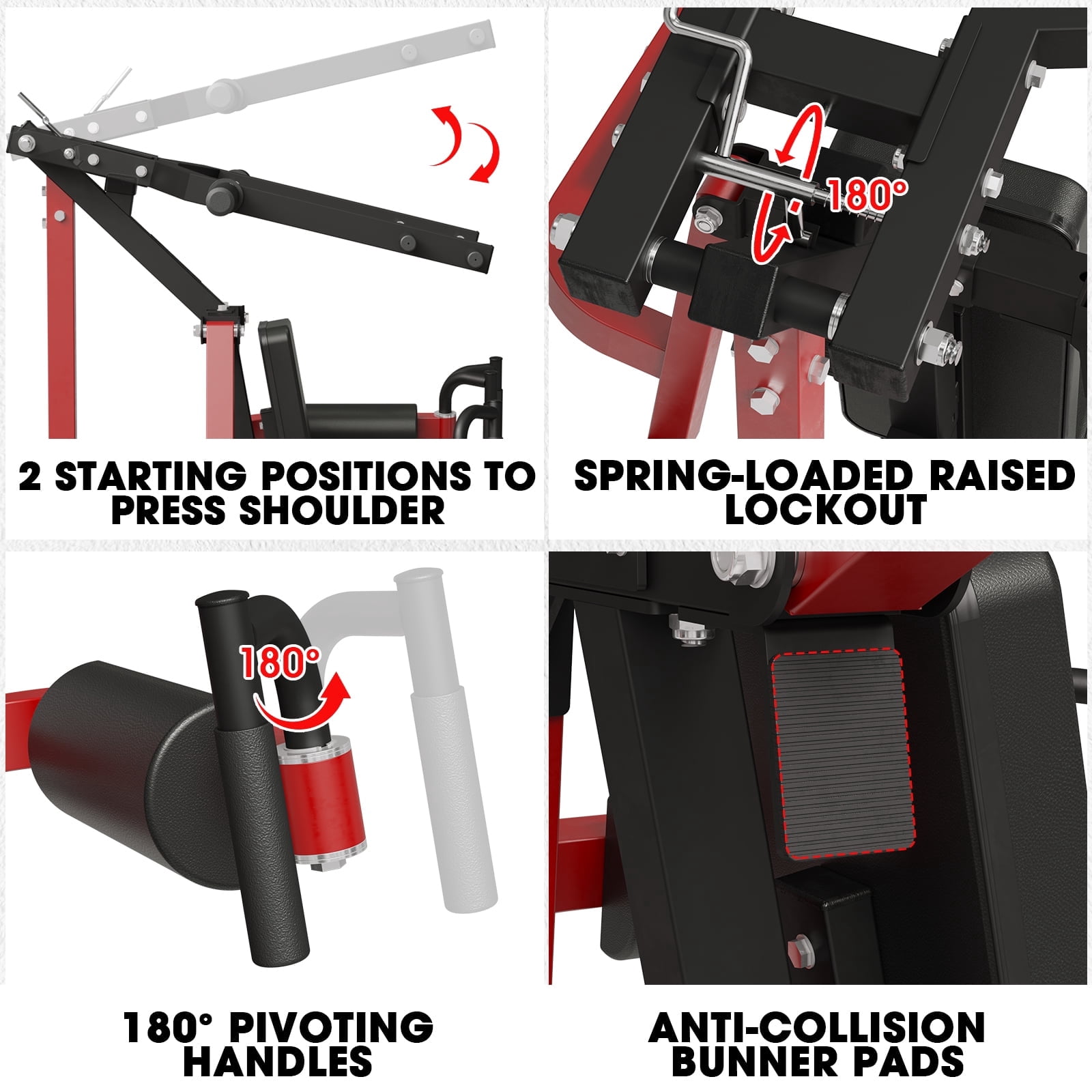 Syedee Plate Loaded Deltoid and Shoulder Press Machine with Adjustable Seat and Backrest, 800 Weight Capacity Upper Body Machine for Shoulder Muscle