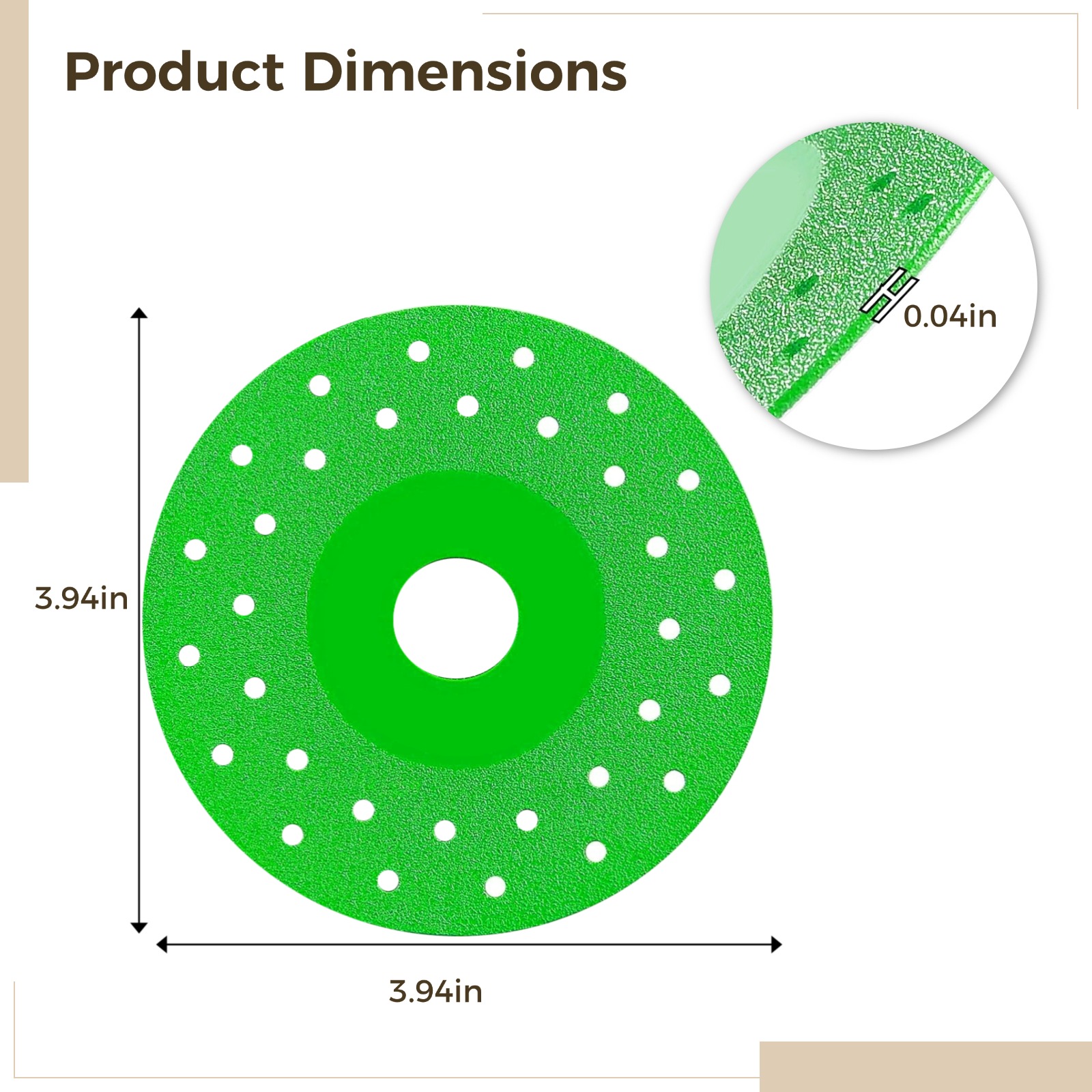 BOXOB 5-Pack Rock Slab Grinding Disc – Ultra-Thin Angle Grinder Saw Blade For Granite, Marble, Glass, Ceramics, And Tile – 4-Inch Diamond Cutting Wheel With Reducer Rings For 16mm & 20mm Apertures