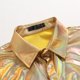 thumbnail image 4 of Blusa y camisa de manga larga con cuello vuelto para hombre, traje de escenario, moda informal, cuello vuelto, botones, camisa de manga larga, blusa para hombre, 4 of 7