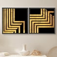 thumbnail image 2 of PixonSign Framed Wall Art Print Set Purple and Green Illusion Squares Abstract Shapes Digital Art Modern Art Chic Colorful Multicolor Ultra for Living Room, Bedroom, Office - 24"x24"x2 Black, 2 of 5