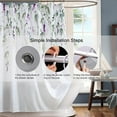 thumbnail image 5 of Long 72"x84" Watercolor Leaves Flowers Shower Curtain Set with Hooks,Green and Purple with Floral Bathroom Curtain,Waterproof Washable Fabric for Bathroom Decor, 5 of 6