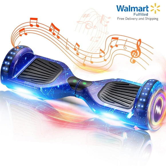 WEELMOTION 6.5 Inch Galaxy Hoverboard with Built-in Music Speaker, 6.5" LED All-Terrain Wheels, UL2272 Certified, Vibrant Lights, and Free Carrying Bag – Ideal for Kids and Adults