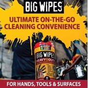 Big Wipes Heavy Duty Hand Cleaning Wipes, Textured Cloths for Removing Grease and Grime, 80 Count Canister