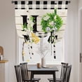 thumbnail image 4 of Tie Up Curtains for Windows Eucalyptus Leaf Bow Tie Wreath Valance Adjustable Balloon Curtain Wood Plaid Home Tie Up Shades for Kitchen Living Room Bedroom Privacy Curtain Drape 34x45 Inch, 4 of 9