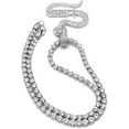 thumbnail image 6 of Hip Hop Iced White Gold Plated Lime Snake Pendant & 3mm 20" Rhinestone Cubic Zirconia Chain Bling Necklace, 6 of 6
