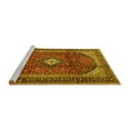 thumbnail image 2 of Ahgly Company Machine Washable Indoor Round Medallion Yellow Traditional Area Rugs, 5' Round, 2 of 4