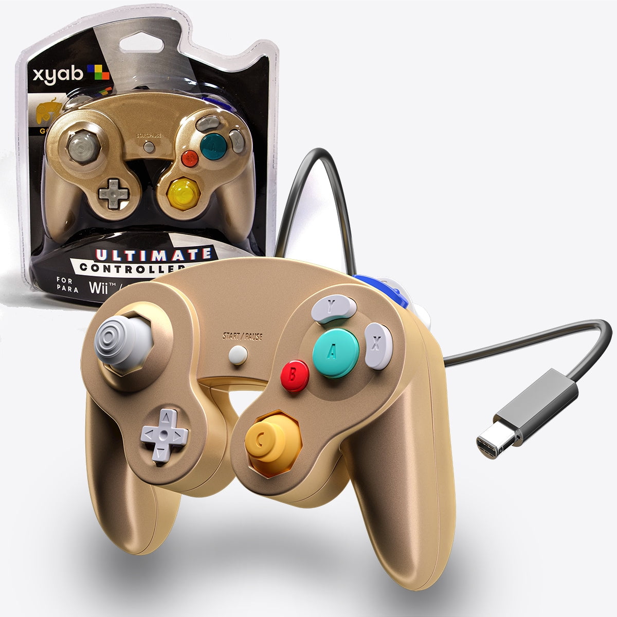 XYAB Ultimate Nintendo NGC GameCube Joystick Controller Gold