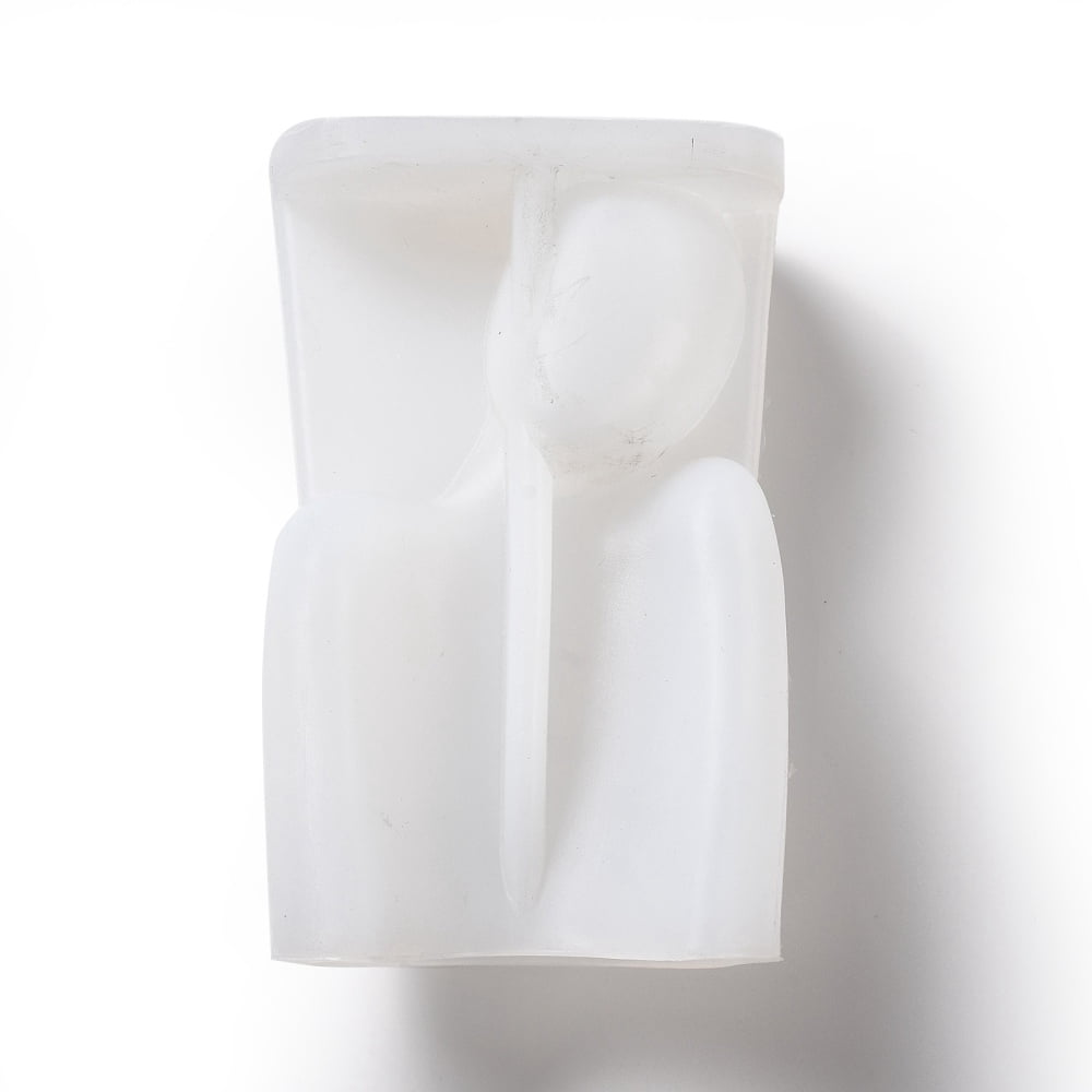 3pcs Boyfriend Candle 3D Bust Portrait Silicone Molds for Half-body Sculpture Scented Candle Making White 14x8.9x5.7cm Inner Diameter: 72x21mm.