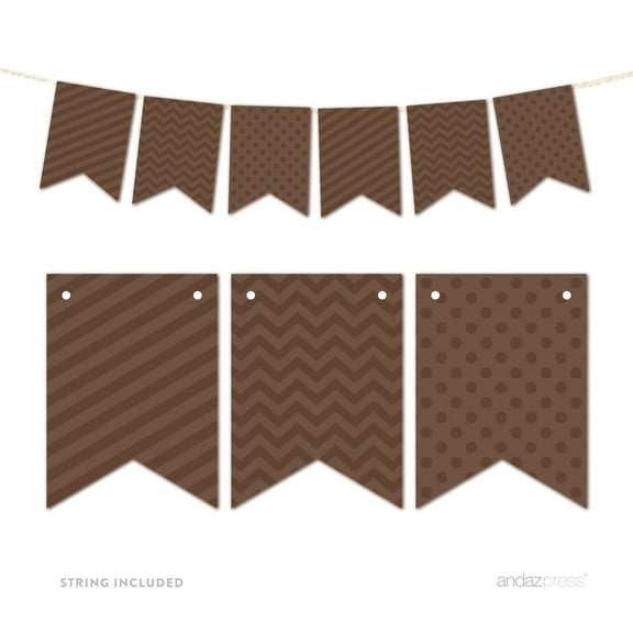 Brown Hanging Pennant Banner Party Garland Decor