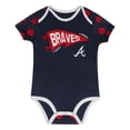 thumbnail image 2 of Infant  Navy Atlanta Braves On Deck 2-Piece Diaper Cover Set, 2 of 5