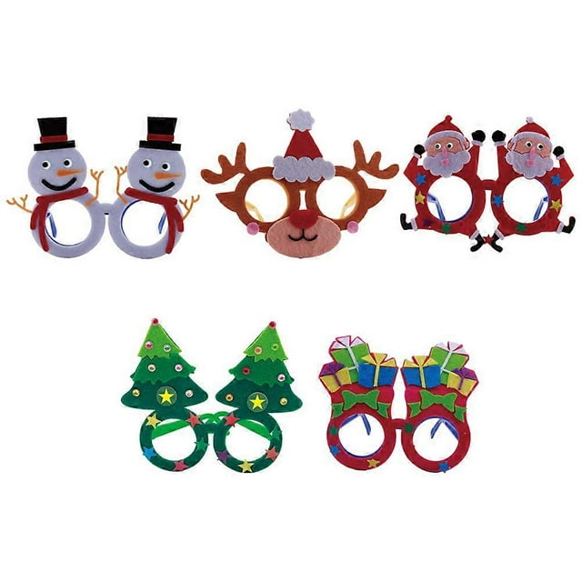 Non-Woven Fabrics Eyewear Cosplay Accessory for Kids Christmas Themed Patterns Design 23x18x5cm 5Pcs