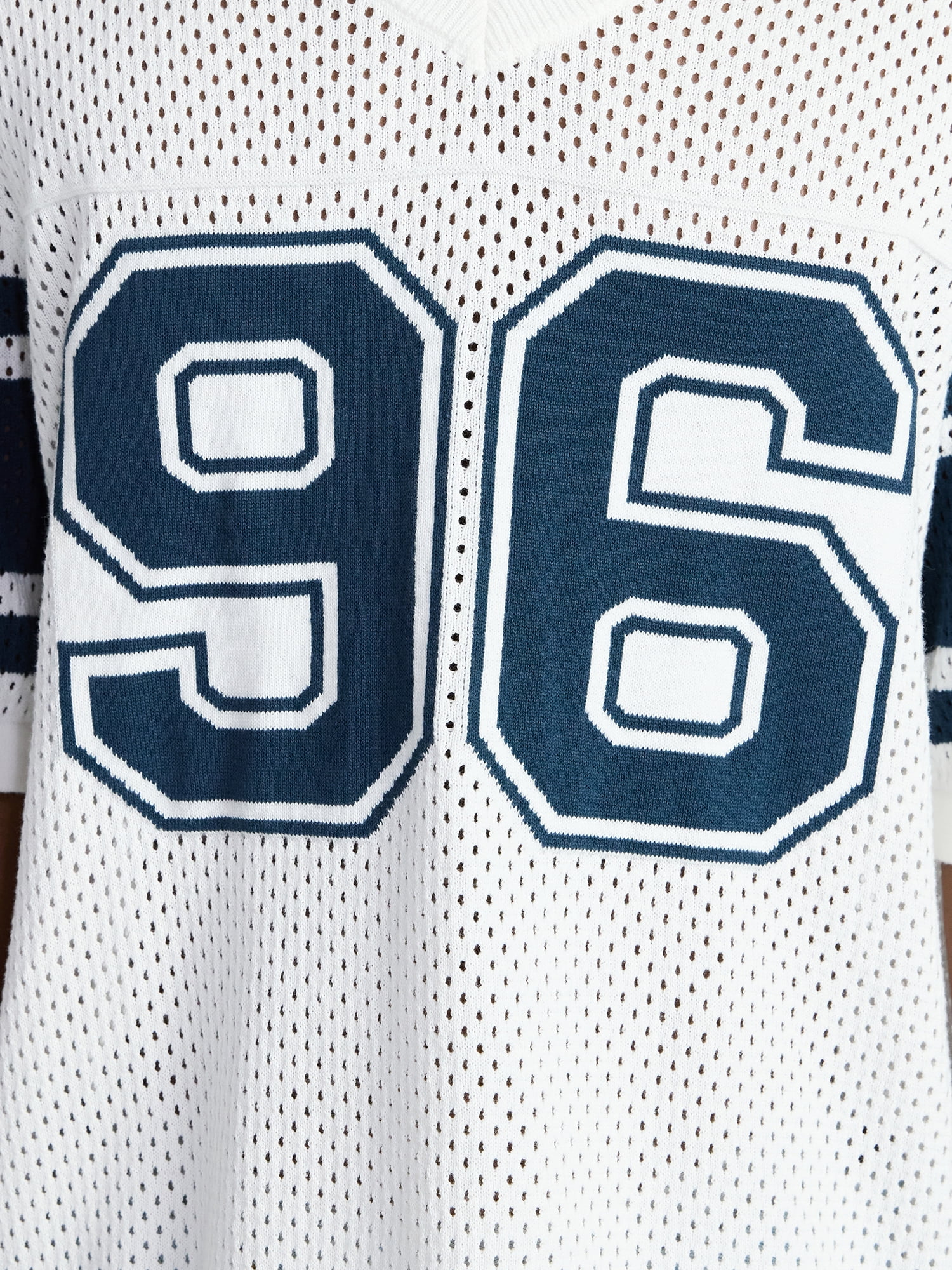 No Boundaries Mesh Sweater Knit Football Jersey Inspired Shirt with Short Sleeves, Men's XS-3XL