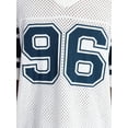 thumbnail image 4 of No Boundaries Mesh Sweater Knit Football Jersey Inspired Shirt with Short Sleeves, Men's XS-3XL, 4 of 5