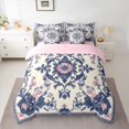 thumbnail image 3 of Feelyou Vintage Hippie Damask Twin Bedding Sets 7-Piece, Boho Blue Flower Floral Bedding Comforter Set, Southwestern Style Reversible Sheet Sets, Ultra Soft Bedroom Decor, 3 of 8