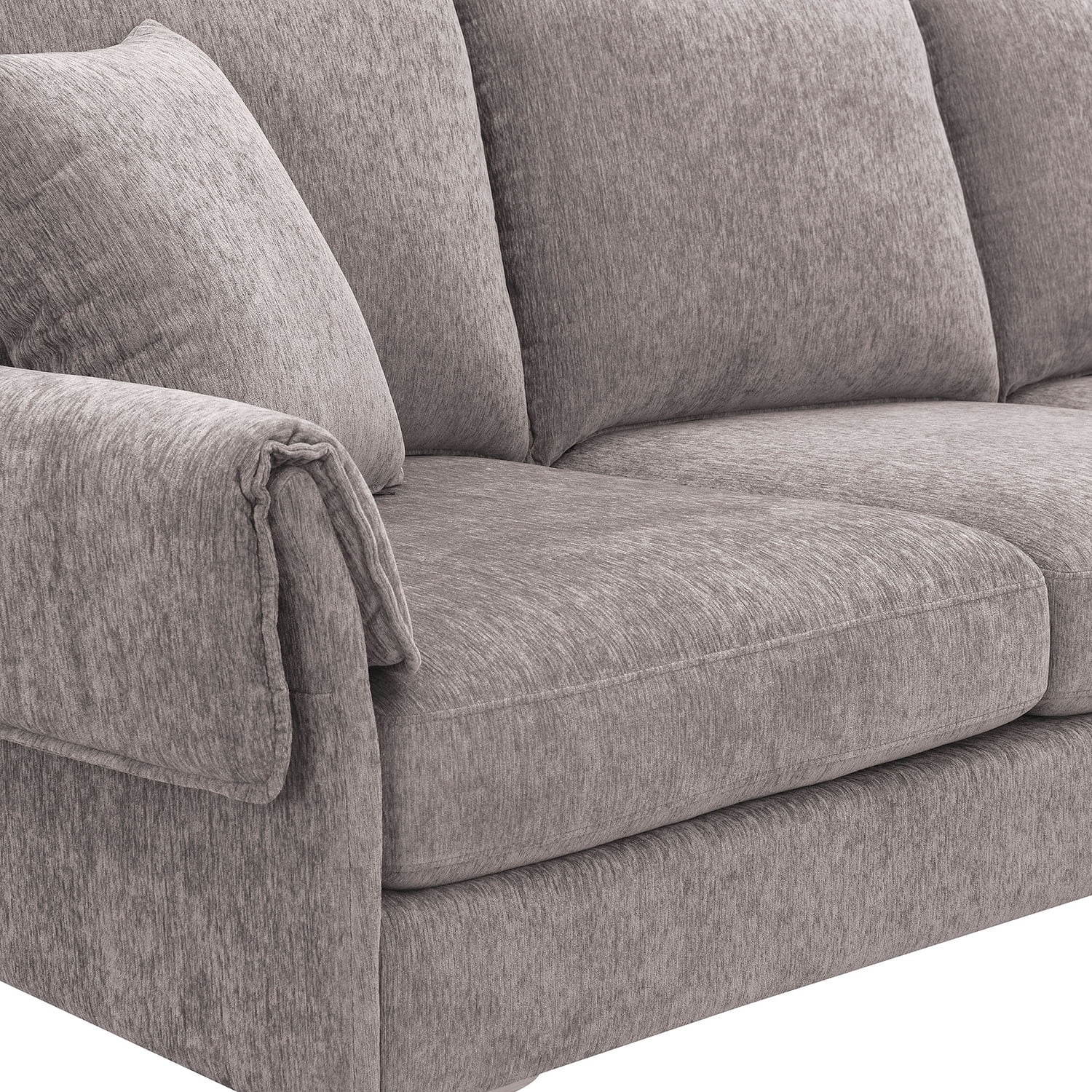 Kadyn 84 " Convertible Sectional Sofa, Modern Chenille L-Shaped Sofa Couch with Reversible Chaise Lounge and Pillows , Fabric Sofa for Living Room, Grey