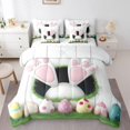 thumbnail image 1 of Erosebridal Easter Rabbit Bedding Sets Twin Size,Cute Eggs Comforter Sets with Sheets,Kids Room Decorative,Reversible,7pcs, 1 of 5