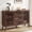 Walnut, variant on Buffet Cabinet with Slatted Doors, 47" W Sideboard Buffet with Drawers, Modern Mid Century Accent Storage Cabinet for Living Room, Entryway, Kitchen, Walnut
