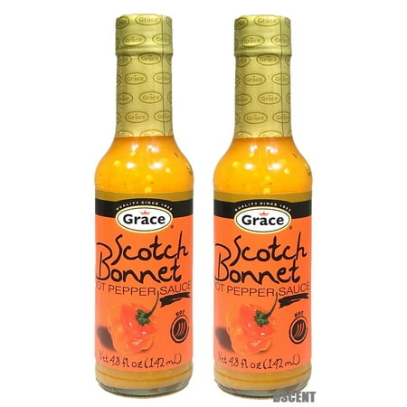 2 Pack Grace Scotch Bonnet Hot Pepper Sauce 4.8 oz 