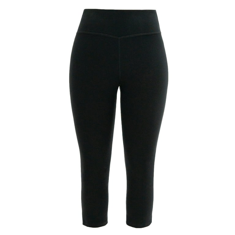 GoFit Capri Pants Capris Active Workout Leggings Black with Pink Waist Size  XL
