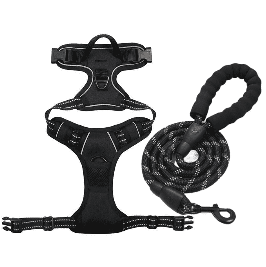 Dog Harness and Leash Set, No Pull Vest Harness, Reflective Adjustable Soft Padded Pet Harness with Handle for Small to Large Dogs
