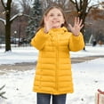 thumbnail image 5 of Kids Puffer Jacket Packable Lightweight Girls Boys Full Zip Hooded Warm Winter Down Coat with Pockets 4-15 Years (10 Years, Yellow), 5 of 7