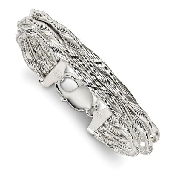 Auriga 925 Sterling Silver Twisted Mesh 5-Strand Bracelet 7.5inch for Women