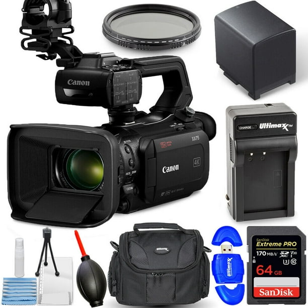 Canon XA75 UHD 4K30 Camcorder with DualPixel Autofocus 9PC Accessory Bundle