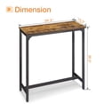 thumbnail image 4 of ODK Table de Pub Rectangulaire Moderne 39 Pouces Hauteur de Bar avec Pieds en Métal, Marron, 4 of 4