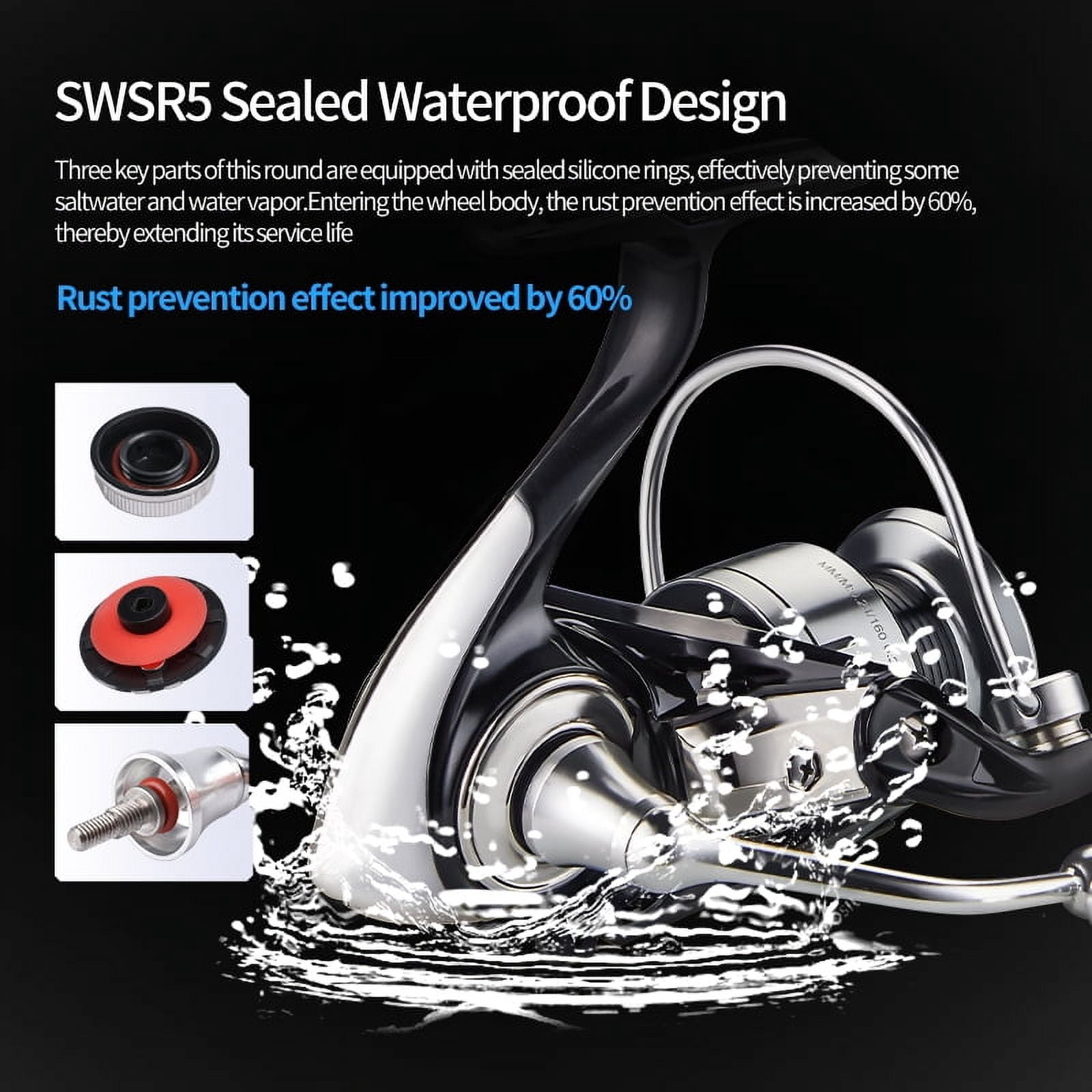 DEUKIO New arrival Saltwater Fishing Reel Metal Ball Knob Spinning Reels 2000-7000 3+1BB 5.2:1 Max Drag 15KG Water-Proof Reels