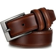 thumbnail image 2 of Mia Marino Men's Genuine Leather with Single Prong Buckle Dress Belt Brown Size 32, 2 of 3
