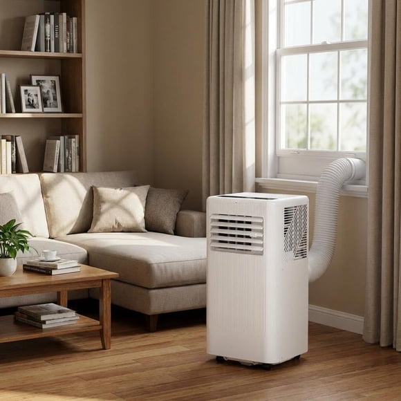 Portable 10,000 BTU Air Conditioner with Fan & Dehumidifier – Floor Standing 3-in-1 AC Unit, Remote Control, LED Display, Window Venting Kit for Rooms up to 560 Sq.ft