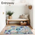 thumbnail image 3 of ODIKA 4'x6' Machine Washable Non-Slip Area Rug, Elegant showcasing Abalone Shell Design High Traffic Rug, Blue, 84855, 3 of 7