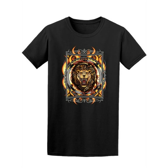 Lion Attack T-Shirt Men -Image by Shutterstock, Male 3X-Large