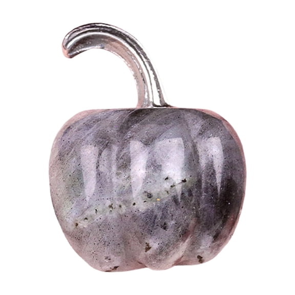 Mini Crystal Pumpkin Figurine, Fall Artificial Small Pumpkins Statue, Miniature Faux Carved Gemstone Pumpkin Decorations for Halloween Thanksgiving Autumn Harvest Home Decor