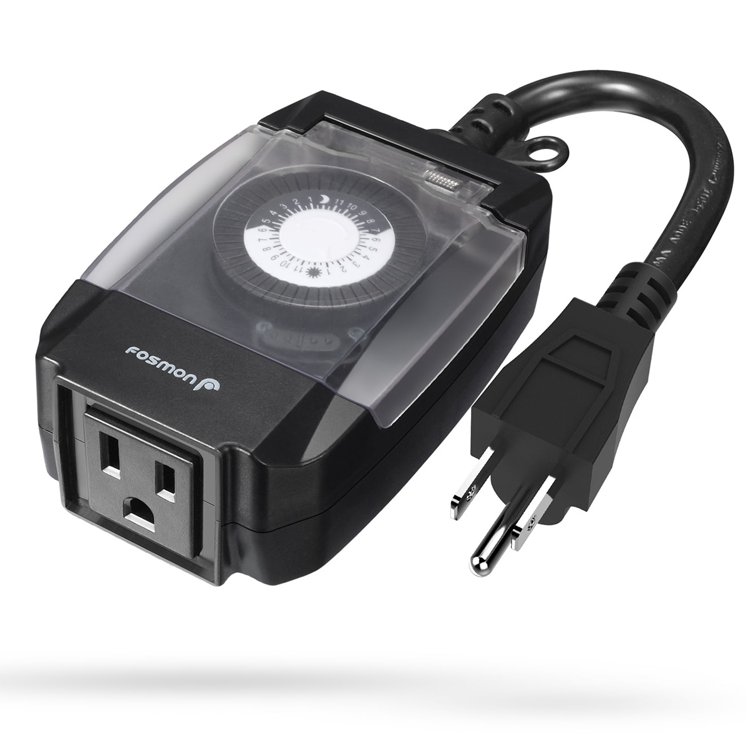 Fosmon 24-Hour Outdoor Mechanical 1 Outlet Light Timer â€“ Black | Walmart  Canada