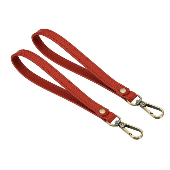 Uxcell 8 Inch Wristlet Strap PU Leather Wristlet Keychain Wrist Strap Replacement Red 2 Pack