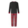 thumbnail image 4 of Elippeo Christmas Family Pajamas Matching Set Letter Christmas Tree Print Long Sleeve Tops and Plaid Pants Sleepwear Nightwear, 4 of 10