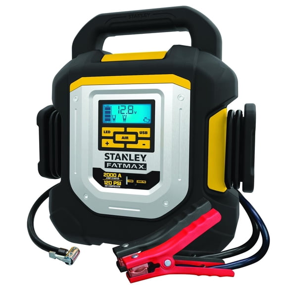 Stanley 2000 Peak Amp Jump Starter, USB Power Bank, Compressor