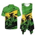 thumbnail image 2 of Psesaysky Jamaican Flag Palm Tree Men’s Button Down Aloha Shirts,Womens Summer Sundress Sleeveless A Line Flowy Tank Dress with Pockets Plus Size Matching Couples Patriotic Outfit, 2 of 7