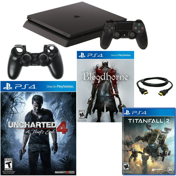 PlayStation Slim 500GB Uncharted 4 Console with Titanfall 2, Bloodborne & Accessories - Walmart.com