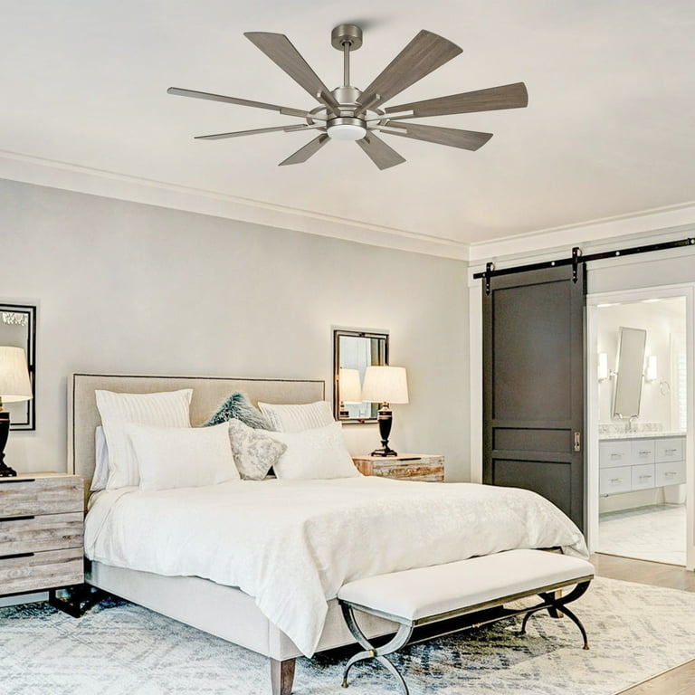 60 Inch Large Indoor/Outdoor Ceiling Fan with LED Light and Remote