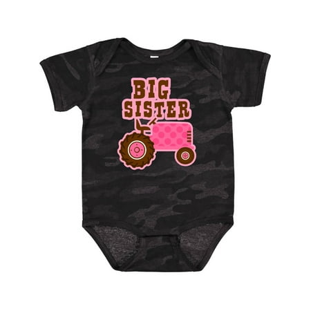 

Inktastic Pink Tractor Big Sister Gift Baby Girl Bodysuit